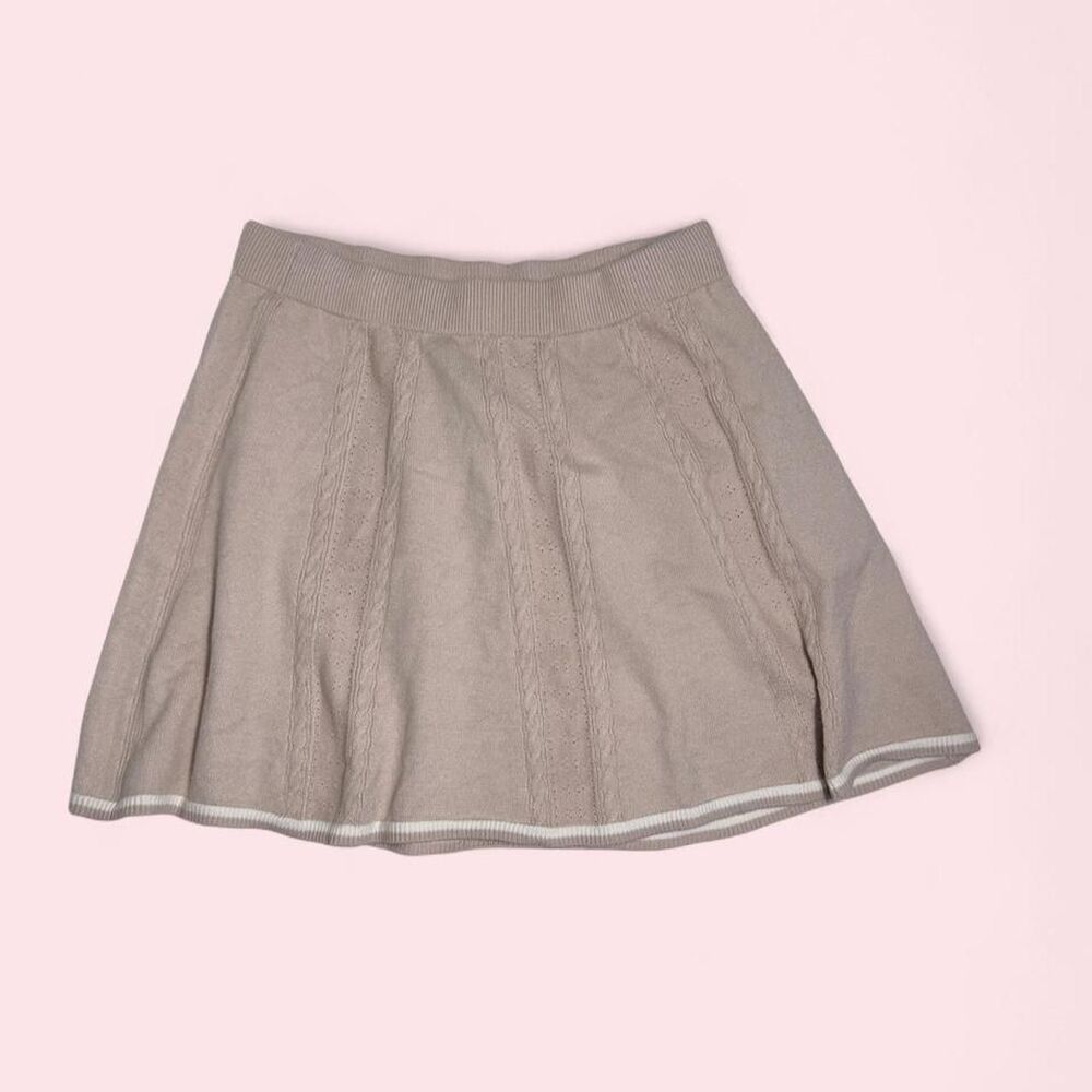 Pink Rose Women's Tan and Cream Mini Skirt